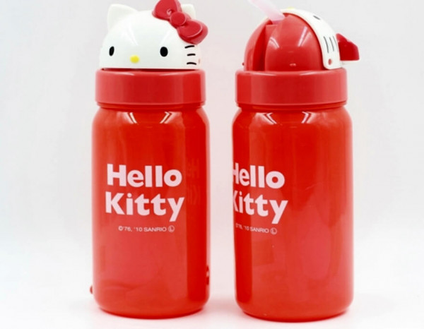 Bình nước vòi hút Skater hình Hello Kitty 350ml