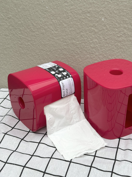 Hộp đựng khăn giấy cuộn Ishida (màu đỏ)