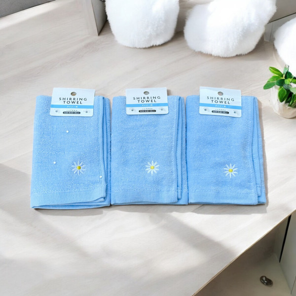 Khăn mặt cotton mềm mịn mẫu hoa xanh 30x30cm