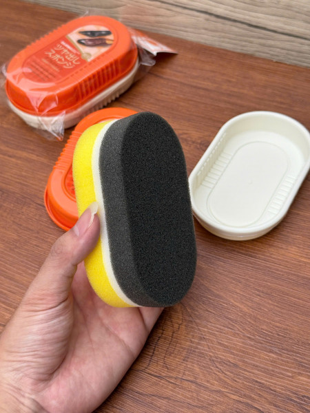 Miếng bọt biển đánh giày da cao cấp Columbus Double Shine (sử dụng cả 2 mặt)