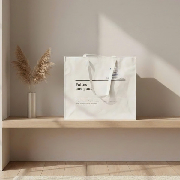 Túi PP dệt đựng đồ hình hộp cỡ trung (mẫu chữ) 