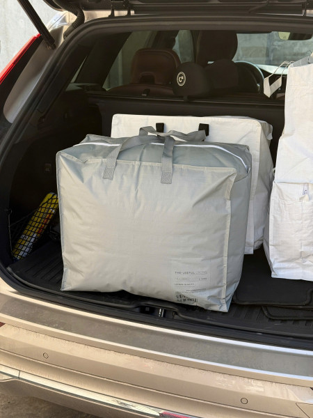 Túi PP dệt hình hộp đựng chăn ga cỡ đại (màu xám)