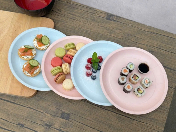 Set 10 đĩa giấy màu sắc Maruki size 18cm 