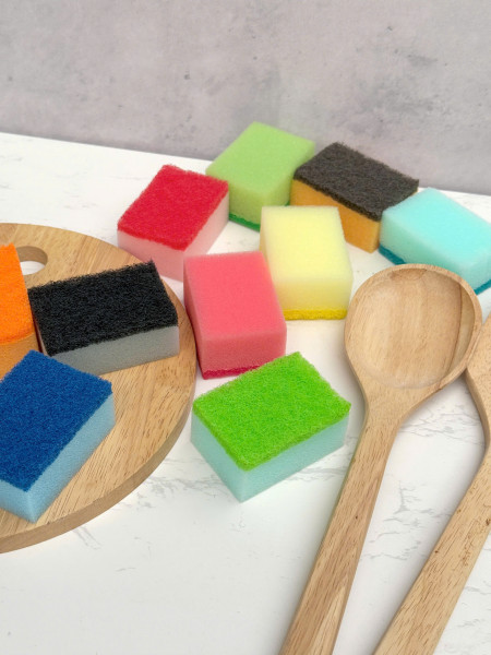 Set 10 miếng mút rửa bát 1 mặt ráp Toiro (size nhỏ)