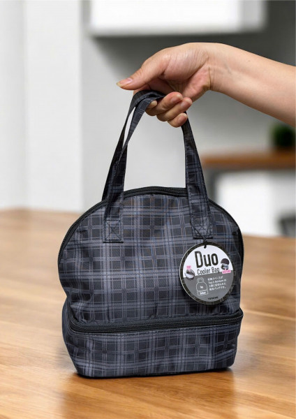 Túi đựng cơm giữ nhiệt 2 tầng Duo Cooler Bag (caro xanh đậm)
