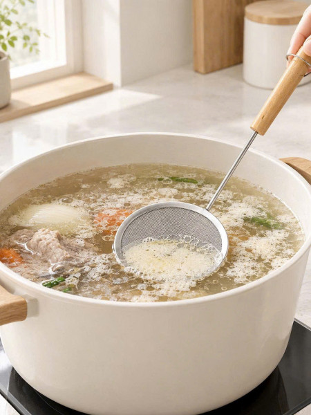 Muôi hớt váng mỡ, lọc cặn dầu ăn cán gỗ Echo 23cm