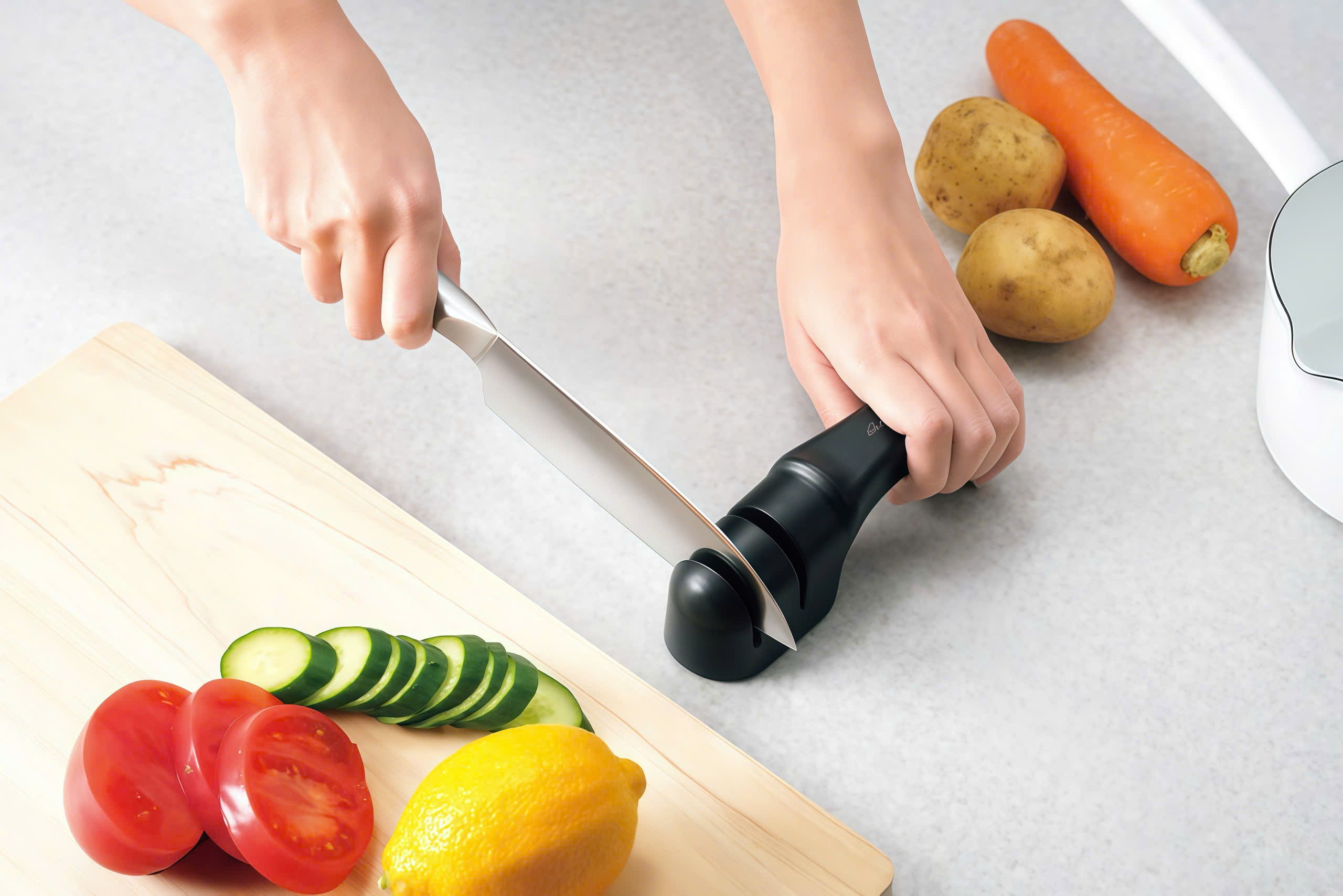 Dụng cụ mài sắc dao 2 cấp độ, tay cầm chống trượt Kakusee