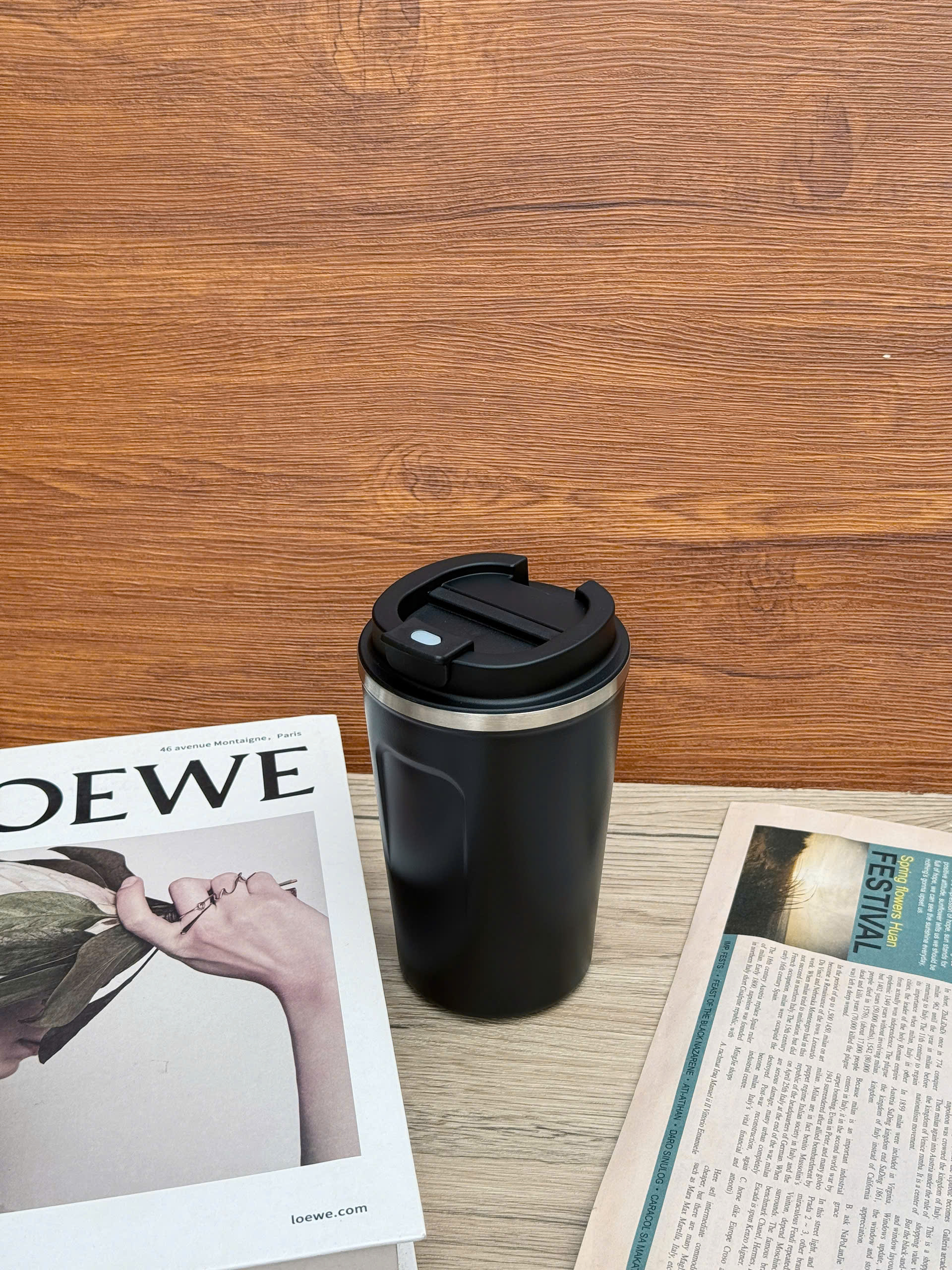 Cốc giữ nhiệt inox 304 nắp bật chống tràn Coco Café Kakusee 400ml