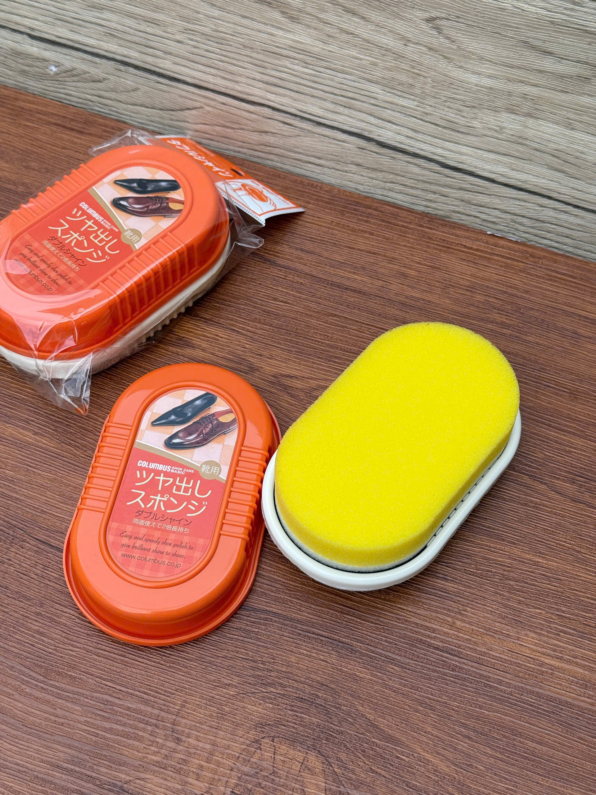Miếng bọt biển đánh giày da cao cấp Columbus Double Shine (sử dụng cả 2 mặt)
