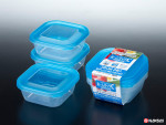 Set 3 hộp nhựa 380ml màu xanh