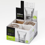 Set 4 cốc thủy tinh 245ml kẻ sọc