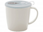 Cốc uống nước có lỗ cắm ống hút 300ml-màu be