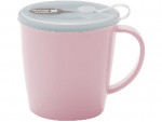 Cốc uống nước có lỗ cắm ống hút 300ml-màu hồng