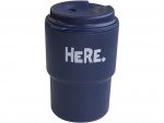 Cốc uống nước kèm nắp xoay có lỗ cắm ống hút (màu xanh navy)
