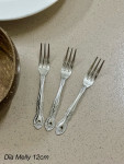 Set 3 dĩa inox ăn trái cây Melly 12cm (Made in Japan)