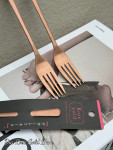 Dĩa inox cỡ trung 17cm mạ vàng đồng Rose Gold