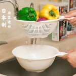 Set chậu rổ có tay cầm 1,5L màu trắng Sanada