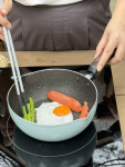 Chảo chống dính đá hoa cương Grinday Kakusee - size 20cm sâu lòng