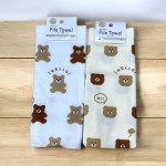 Khăn mặt cotton 2 lớp mẫu gấu (28*70cm)